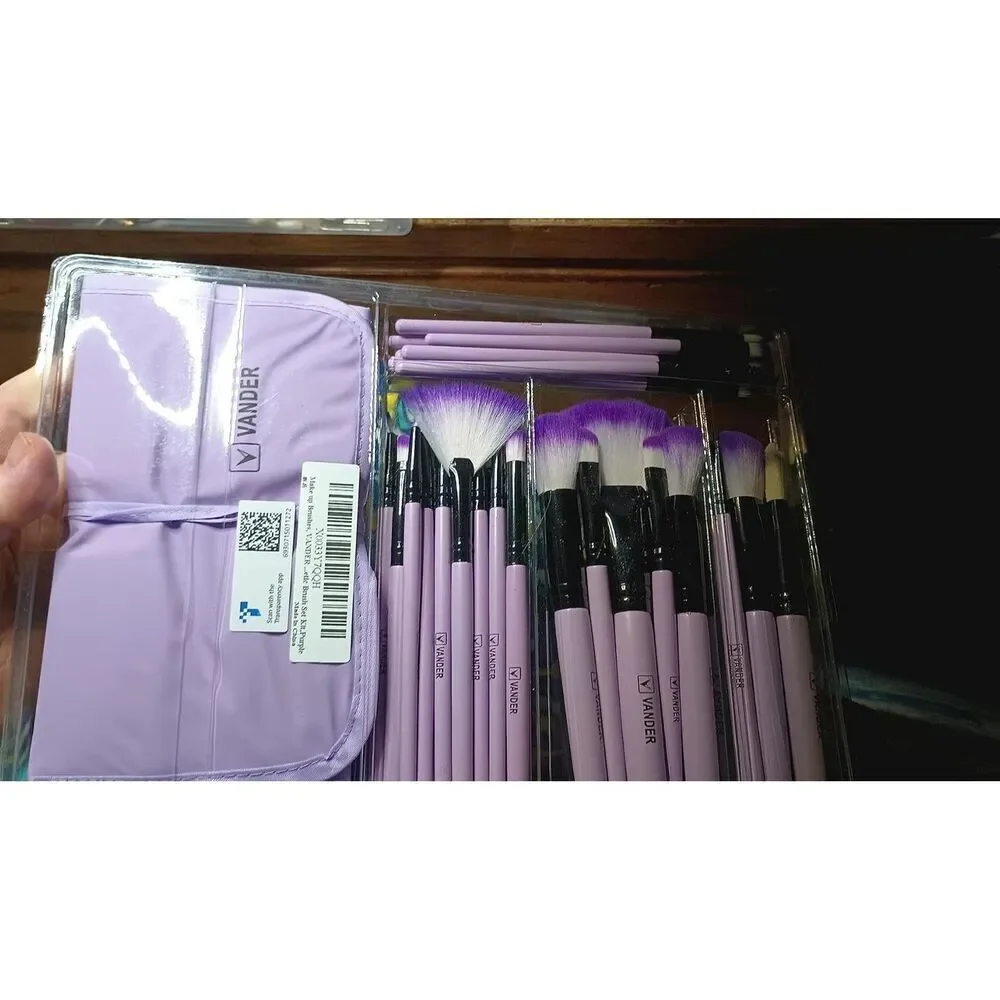 Vander 32pieces Purple Professional Makeup Foundation Makeup Brushes With Case
